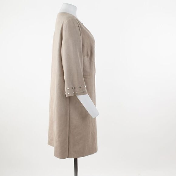 Vince Camuto Plus Size Faux-Suede Studded Dress in Latte - Picture 5 of 5